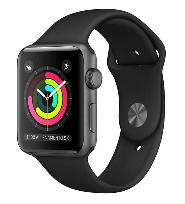 APPLE - Apple Watch S3 2018 GPS 38mm Alluminio Space Grey - Cinturino Sport  Nero | Euronics
