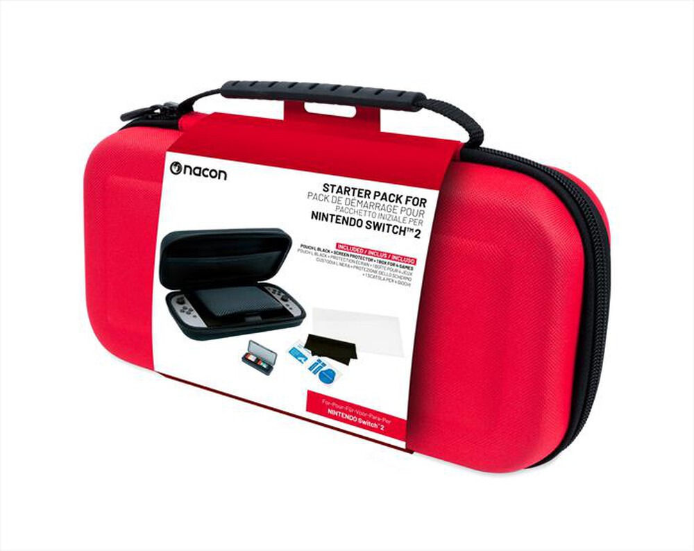 "BIG BEN - KIT CUSTODIA, VETRO, CASE GIOCHI SWITCH 2, ROSSO-Rosso"