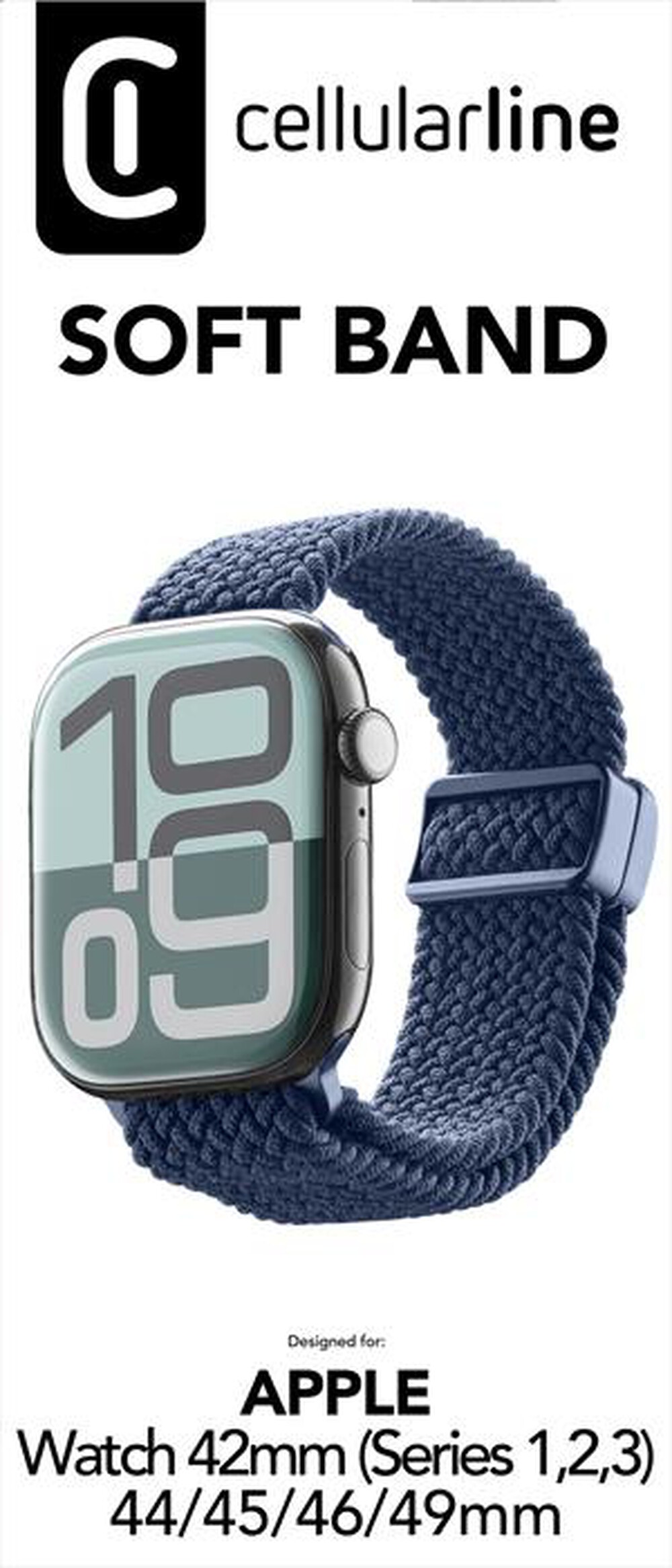 Immagine del prodotto CELLULARLINE - Soft Band Apple Watch 42 (S.1-2-3)/44/45/46/49 mm-Blu