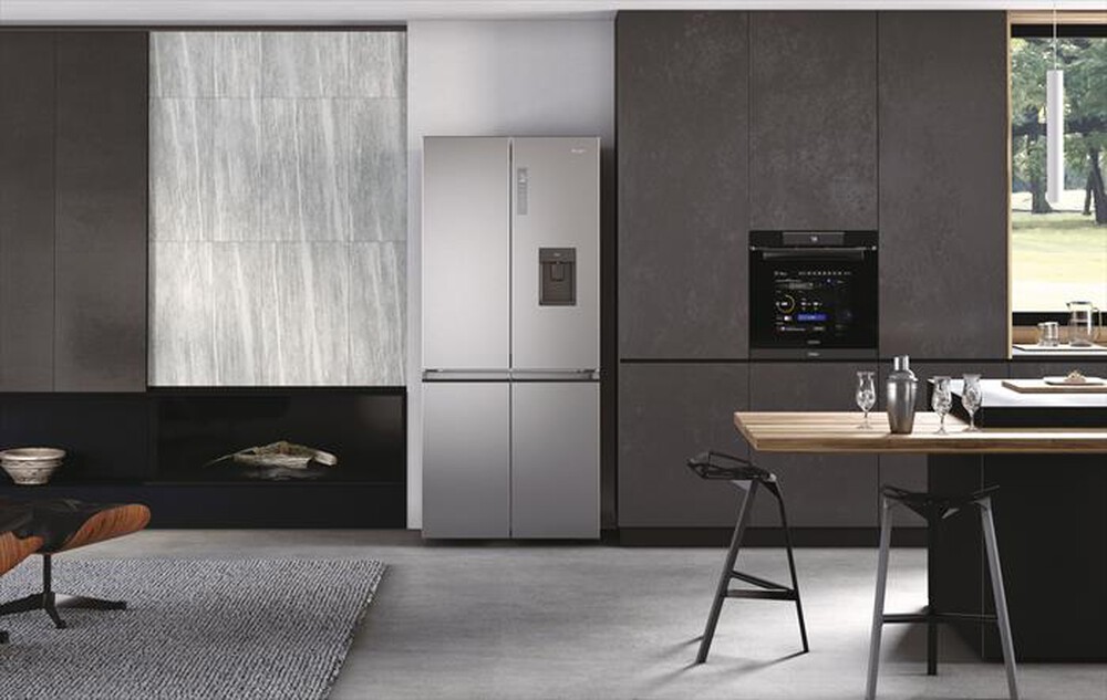"HAIER - Frigorifero side by side HCW7819EHMP ClasseE 536l-Platino, Acciaio inossidabile"