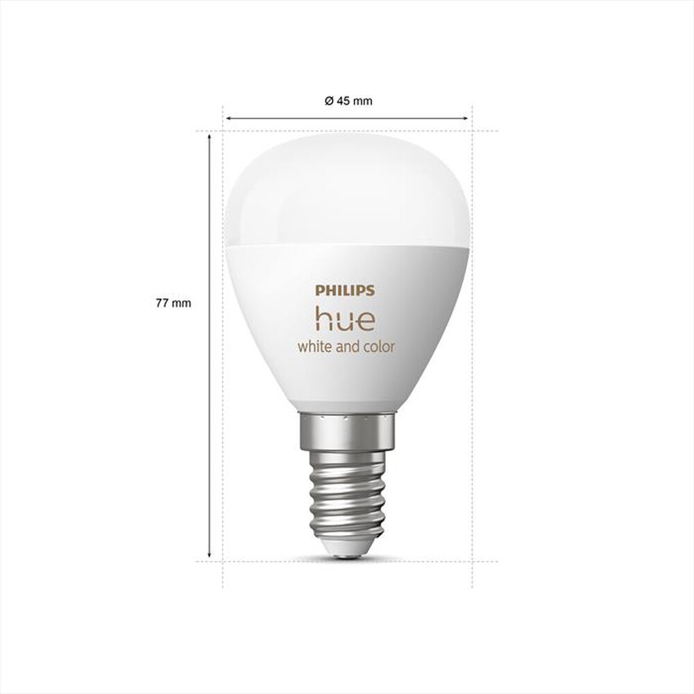 Immagine del prodotto PHILIPS - HUE WHITE AND COLOR AMBIANCE SFERA E14 40W-Bianco