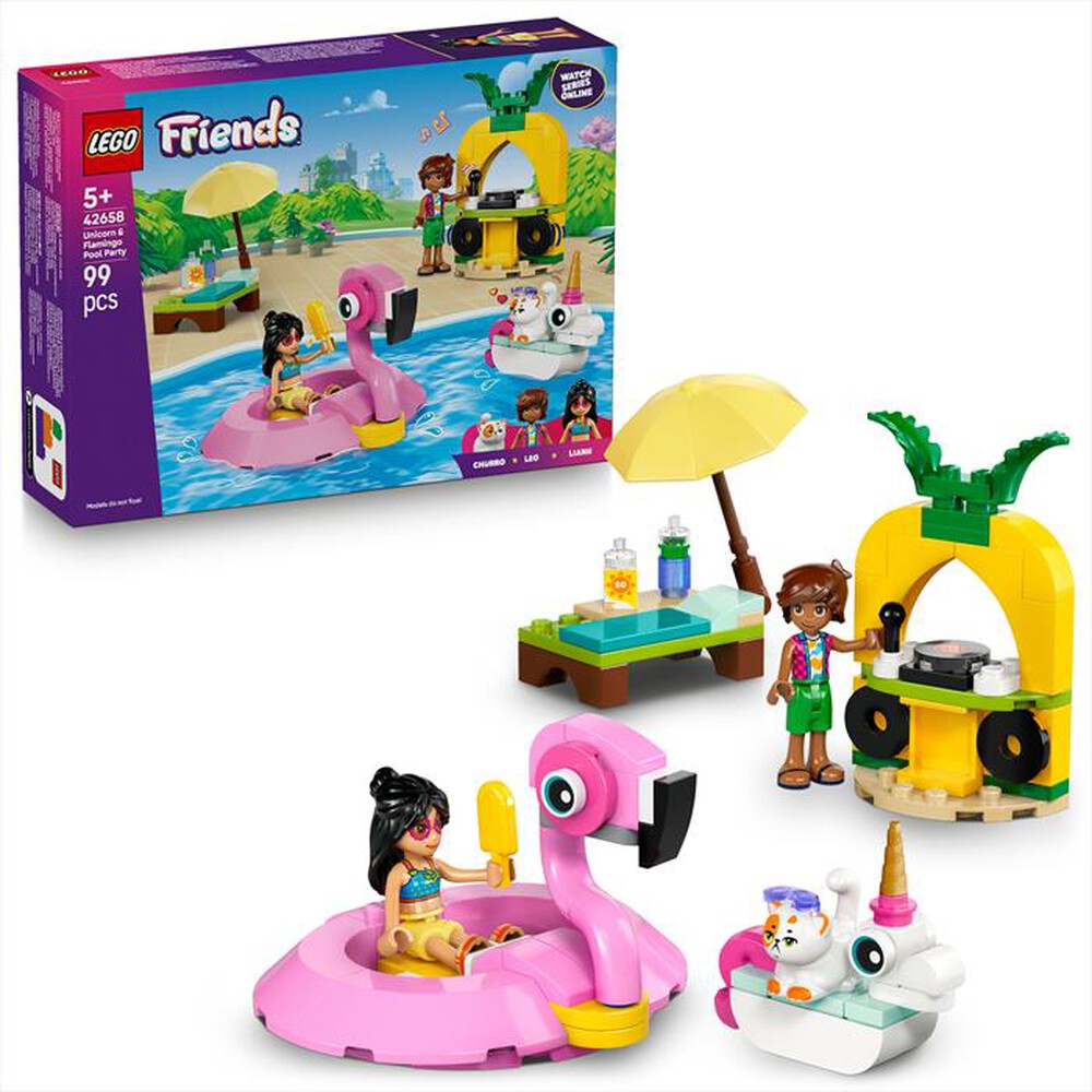 "LEGO - POOL PARTY CON UNICORNO E FENICOTTERO-,"