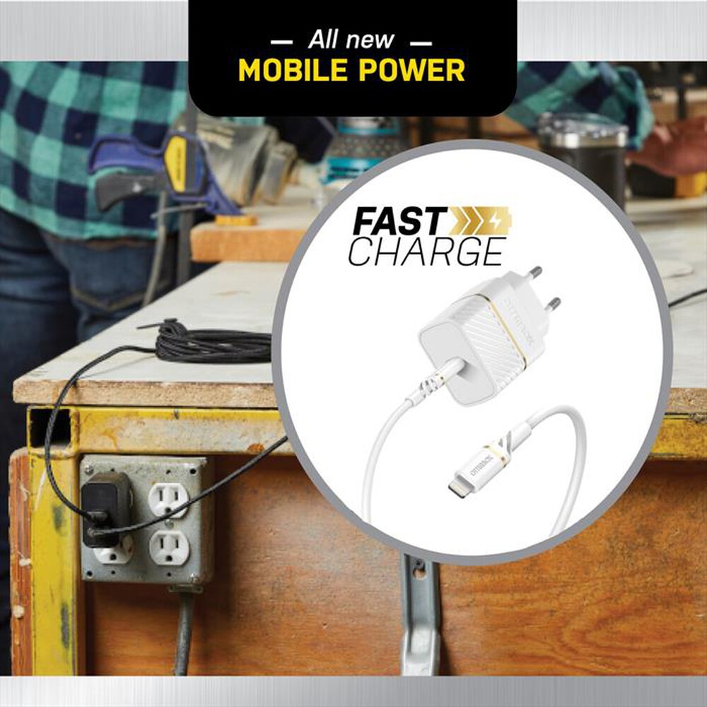 "OTTERBOX - CARICATORE DA MURO USB-C 20W + CAVO USB-C-LIGHTING-bianco"