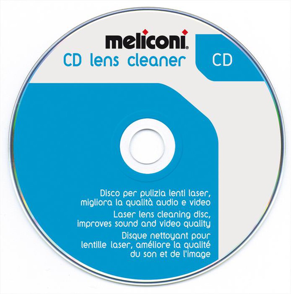 "MELICONI - CD Cleaner (Disco pulizia lenti laser lettori cd)-Bianco"