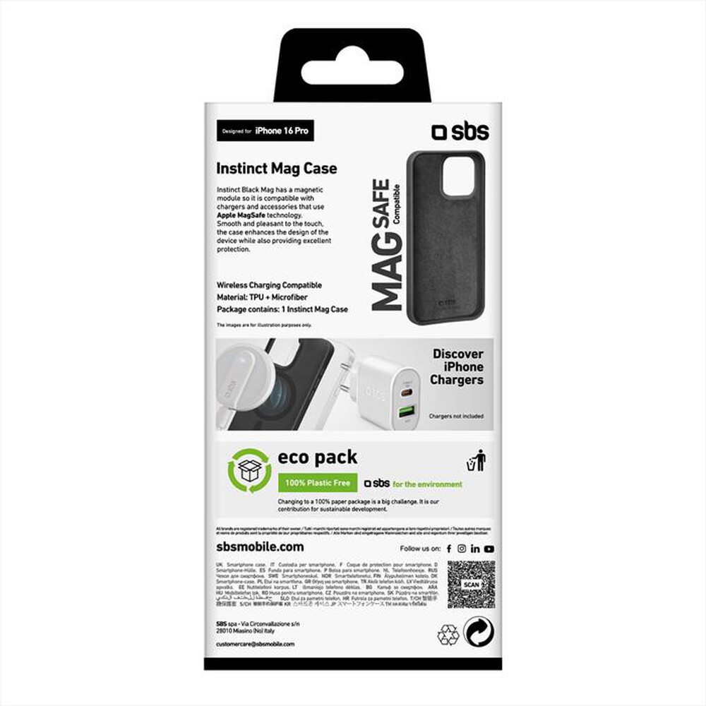 "SBS - Cover Instinct Mag iPhone 16 Pro TEINSTMAGIP1661PK-Nero"