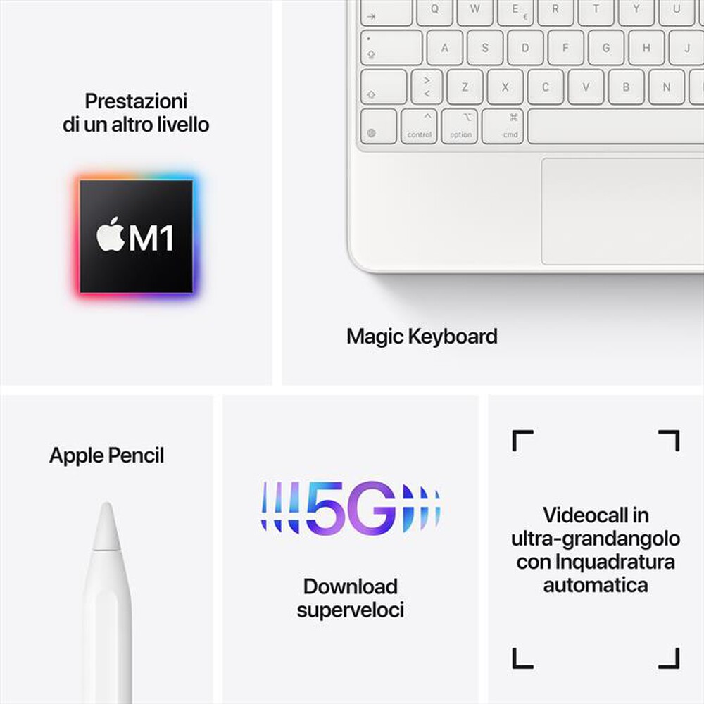 "APPLE - iPad Pro 11\" 256GB WiFi + CEL 5G MHW83TY/A 2021-Argento"
