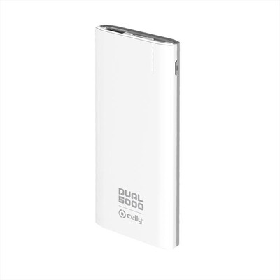 CELLY - PBDUAL5000WH - POWERBANK DUAL 5000MAH-Bianco