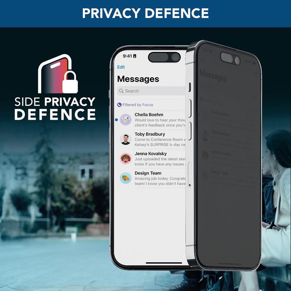 Immagine del prodotto CELLULARLINE - Vetro temperato con filtro privacy iPhone 16 Plus-Trasparente
