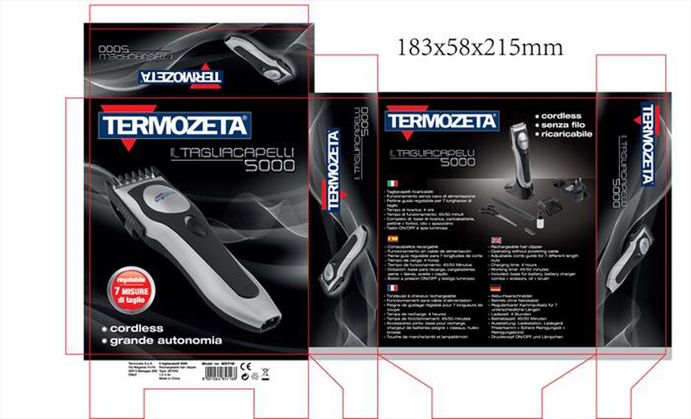 "TERMOZETA - 85716 Tagliacapelli 5000-nero"