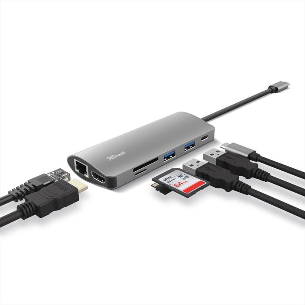 "TRUST - DALYX 7-IN-1 USB-C ADAPTER - Grey/Black"