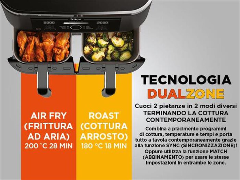 Immagine del prodotto NINJA - Friggitrice ad aria AIR FRYER MAX DUALZONE 6-IN-1-Nero / Alluminio