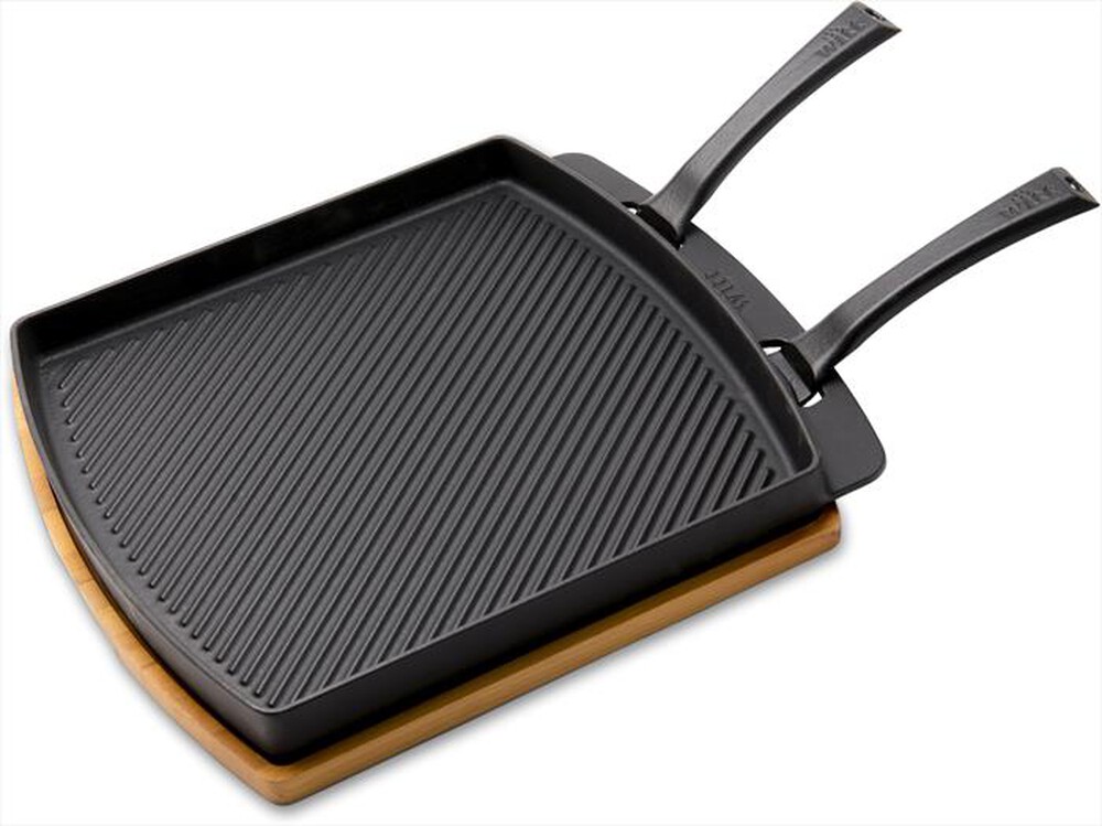 "WITT - PADELLA DUE LATI CON BASE IN LEGNO-Black"