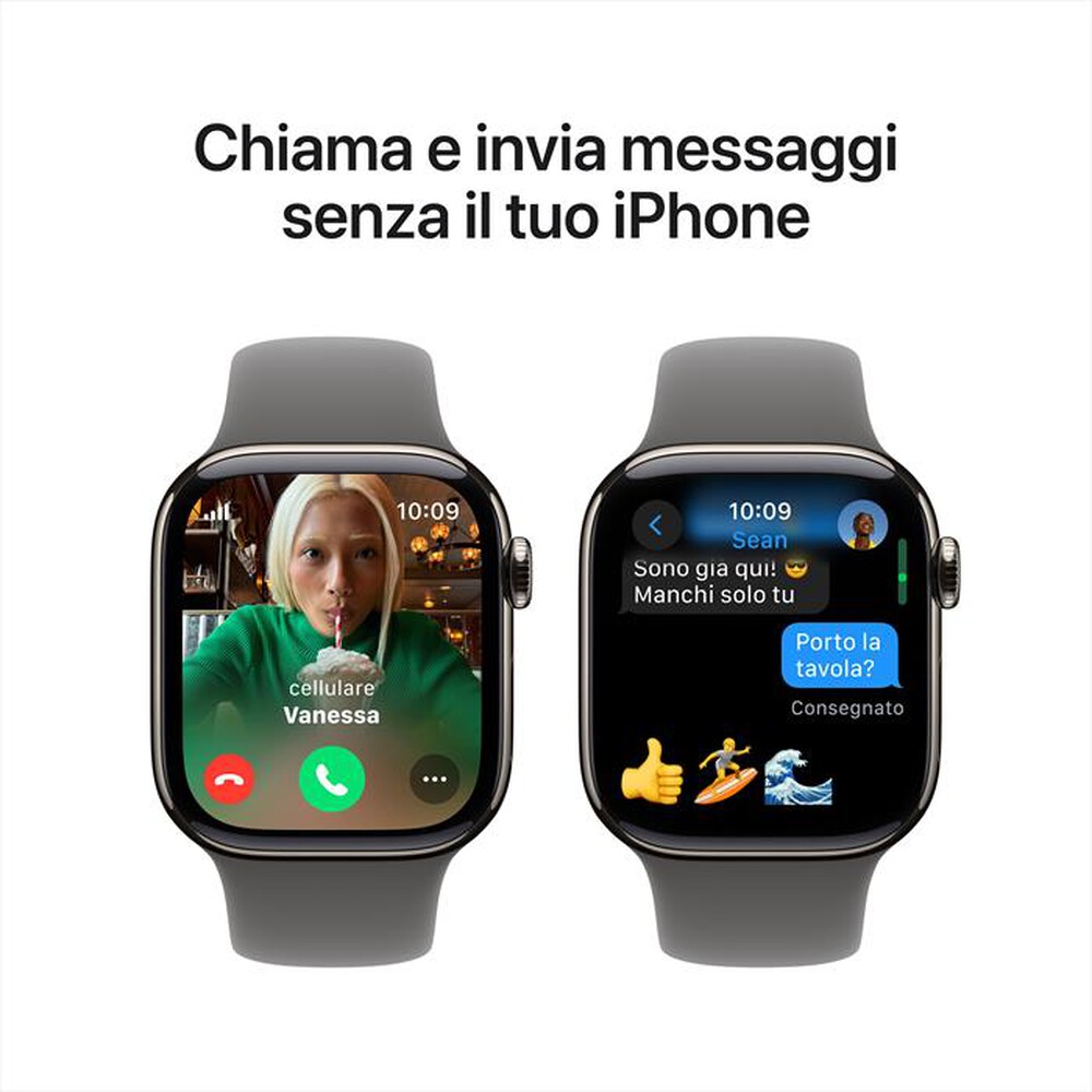 "APPLE - Watch Series 10 GPS + Cellular 42mm Titanio-Naturale - Sport Band Grey S/M"