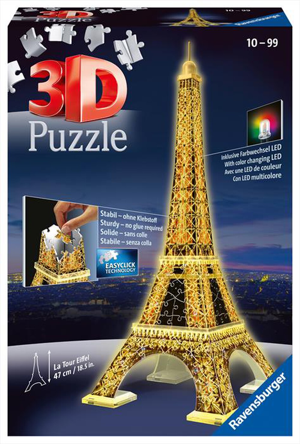 "RAVENSBURGER - RAVENSBURGER 3D PUZZLE NIGHT EDITION TORRE EIFFEL"