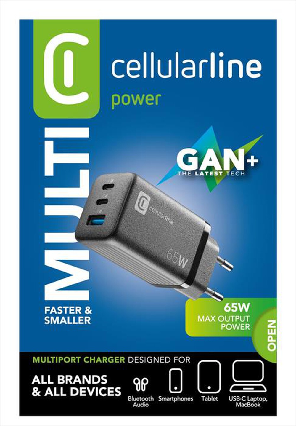 "CELLULARLINE - Carica batterie ACHUSBGAN3PD65WK-Nero"