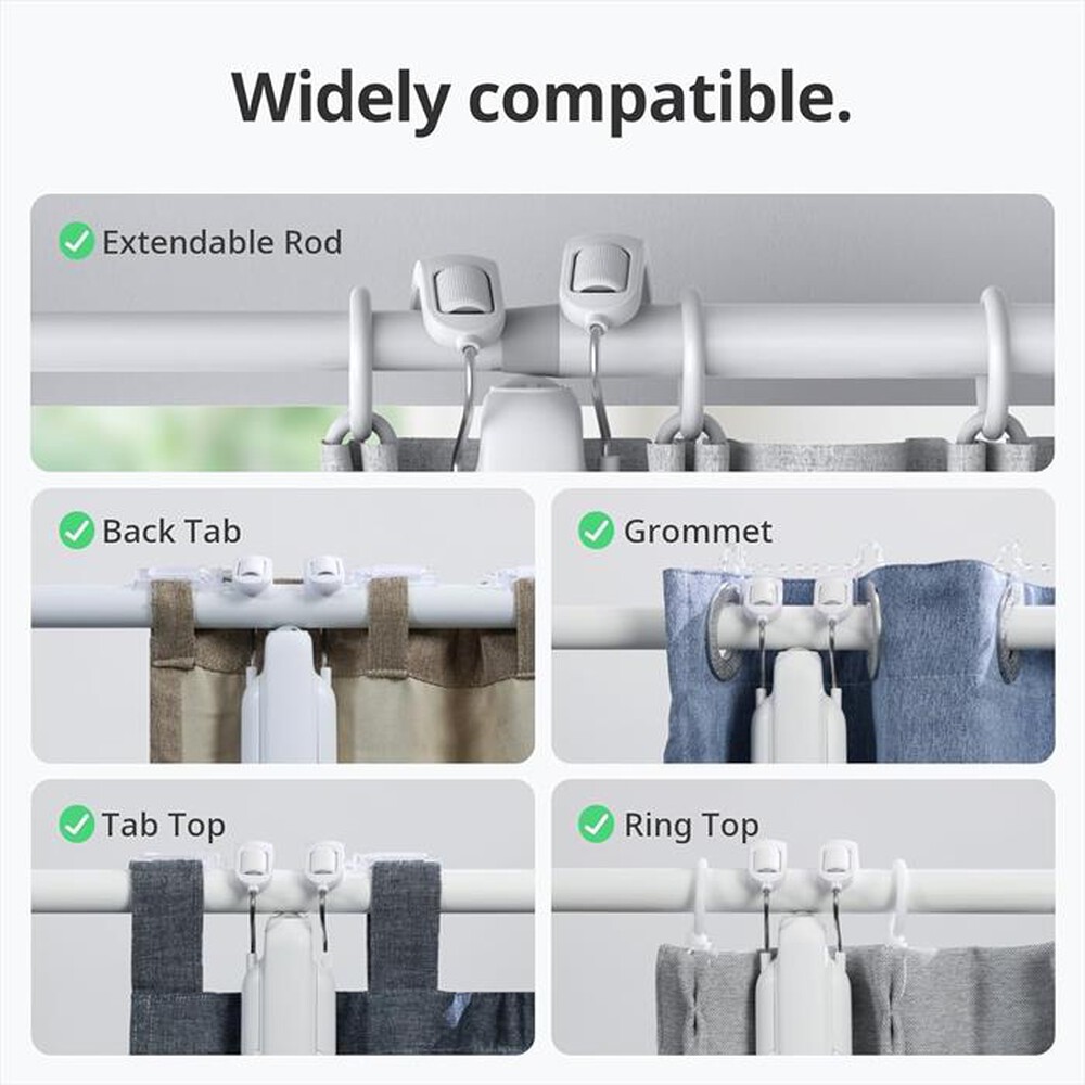 "SWITCHBOT - Smart motore elettrico per tende CURTAIN ROD 3-BIANCO"