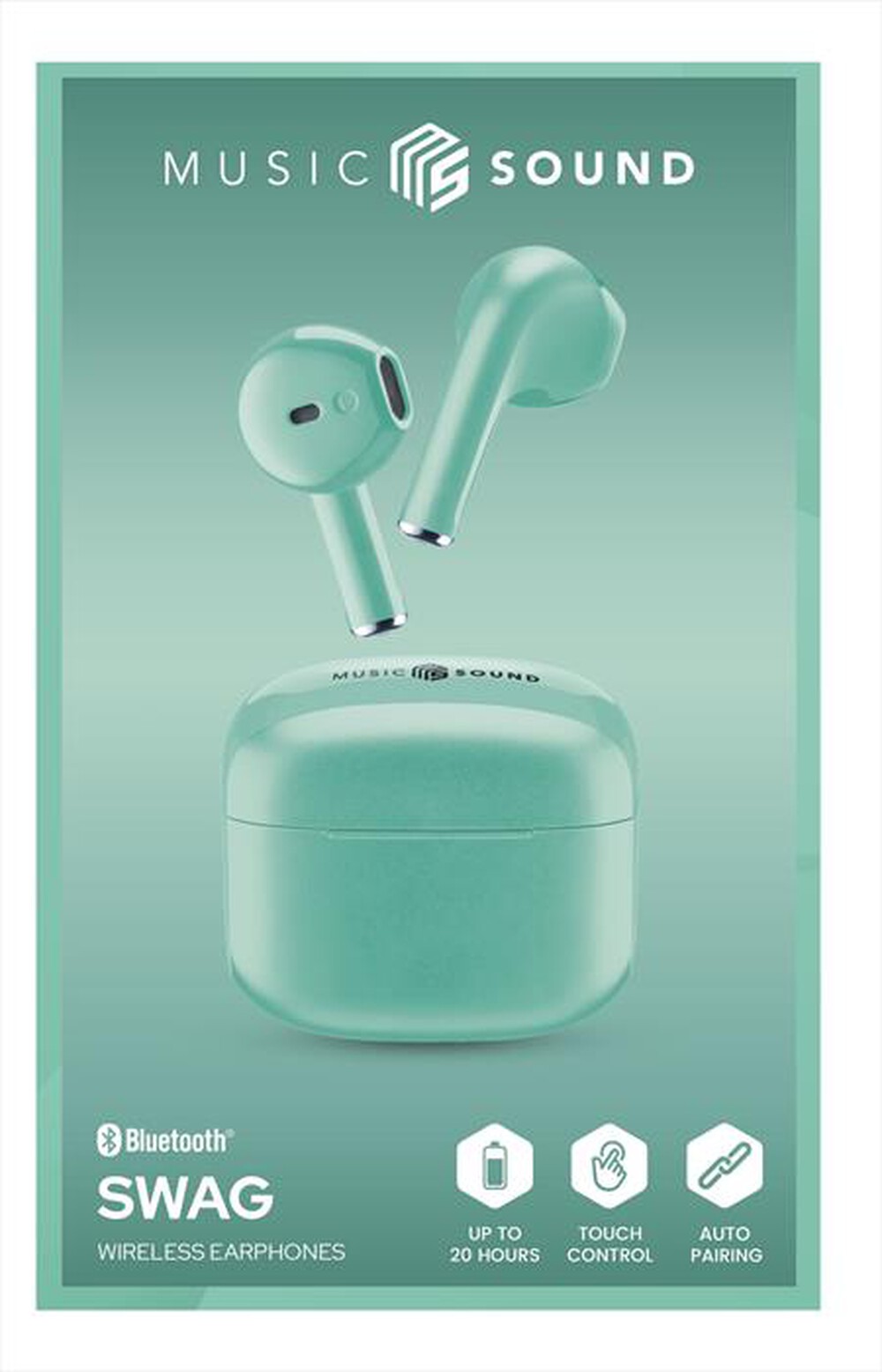 Immagine del prodotto MUSIC SOUND - Auricolare bluetooth TWS SWAG MS-Verde