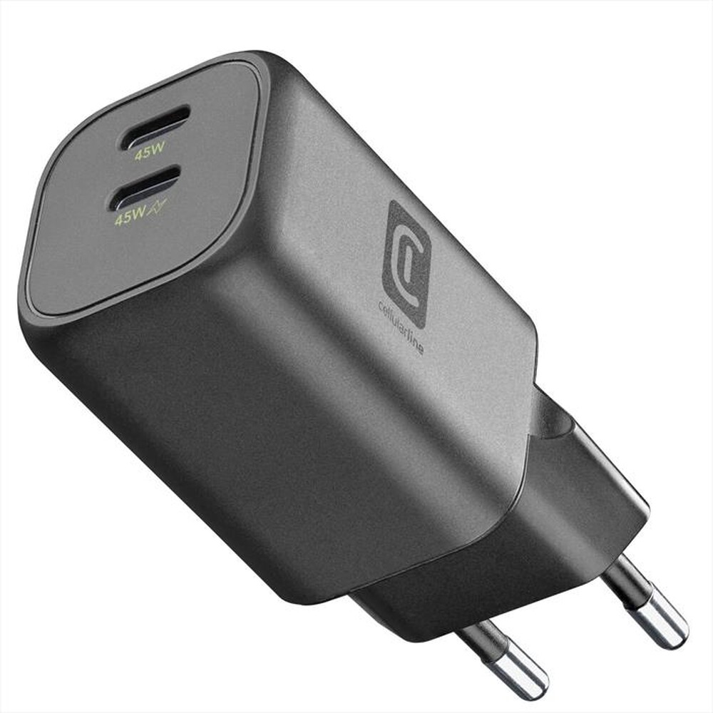 Immagine del prodotto CELLULARLINE - Caricatore da rete GAN+ 45 W DOPPIA PORTA USB-C-Nero