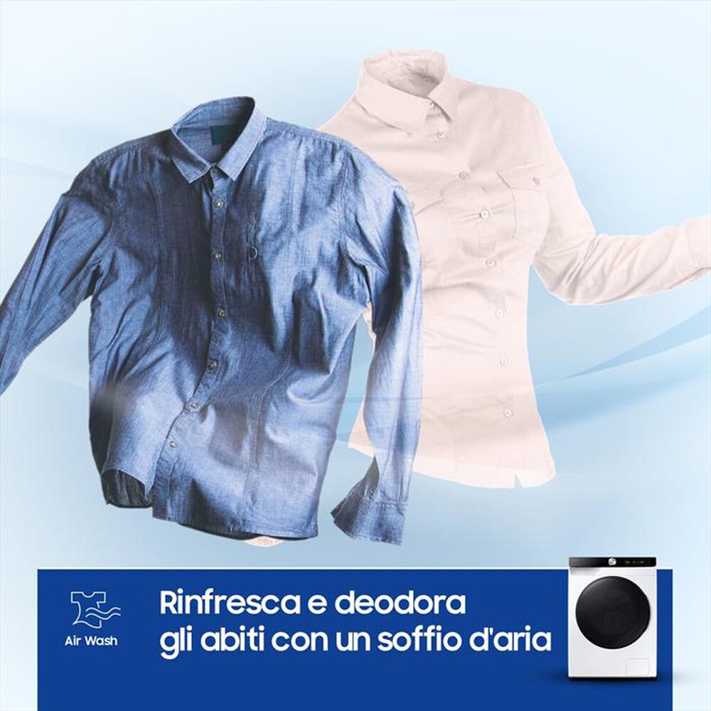 "SAMSUNG - Lavasciuga 11/6 Kg WD11DG6B85BKU3 Classe A-bianca con oblò e display nero"