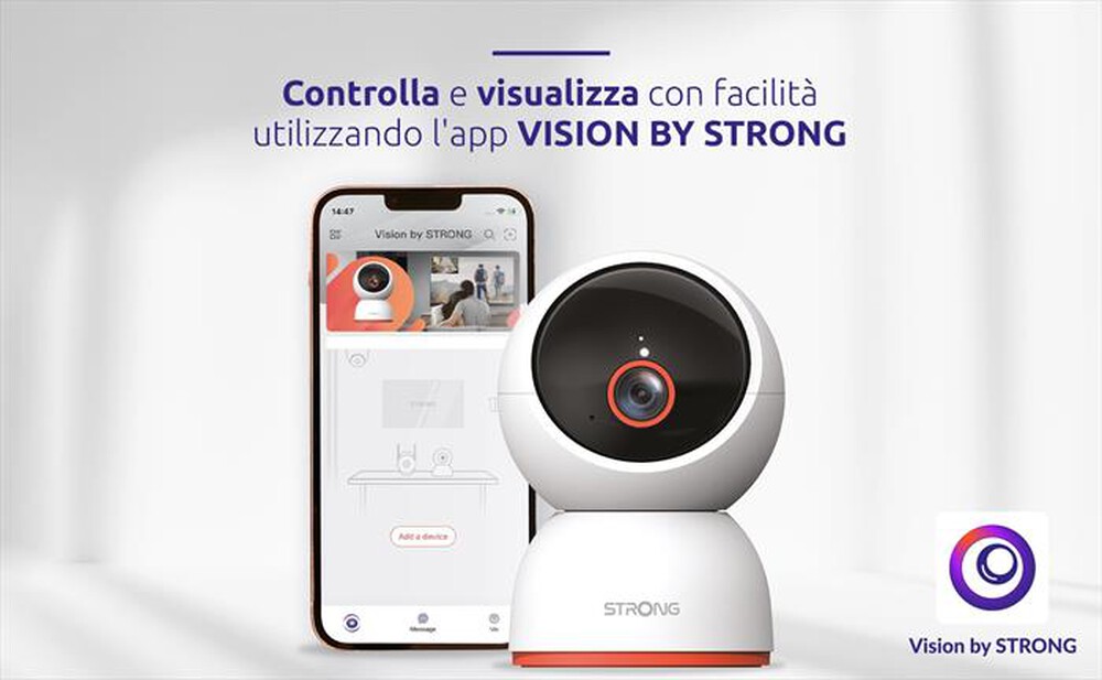 "STRONG - Telecamera Wi-Fi Interno 4K SHC08IR0-W-BIANCO"