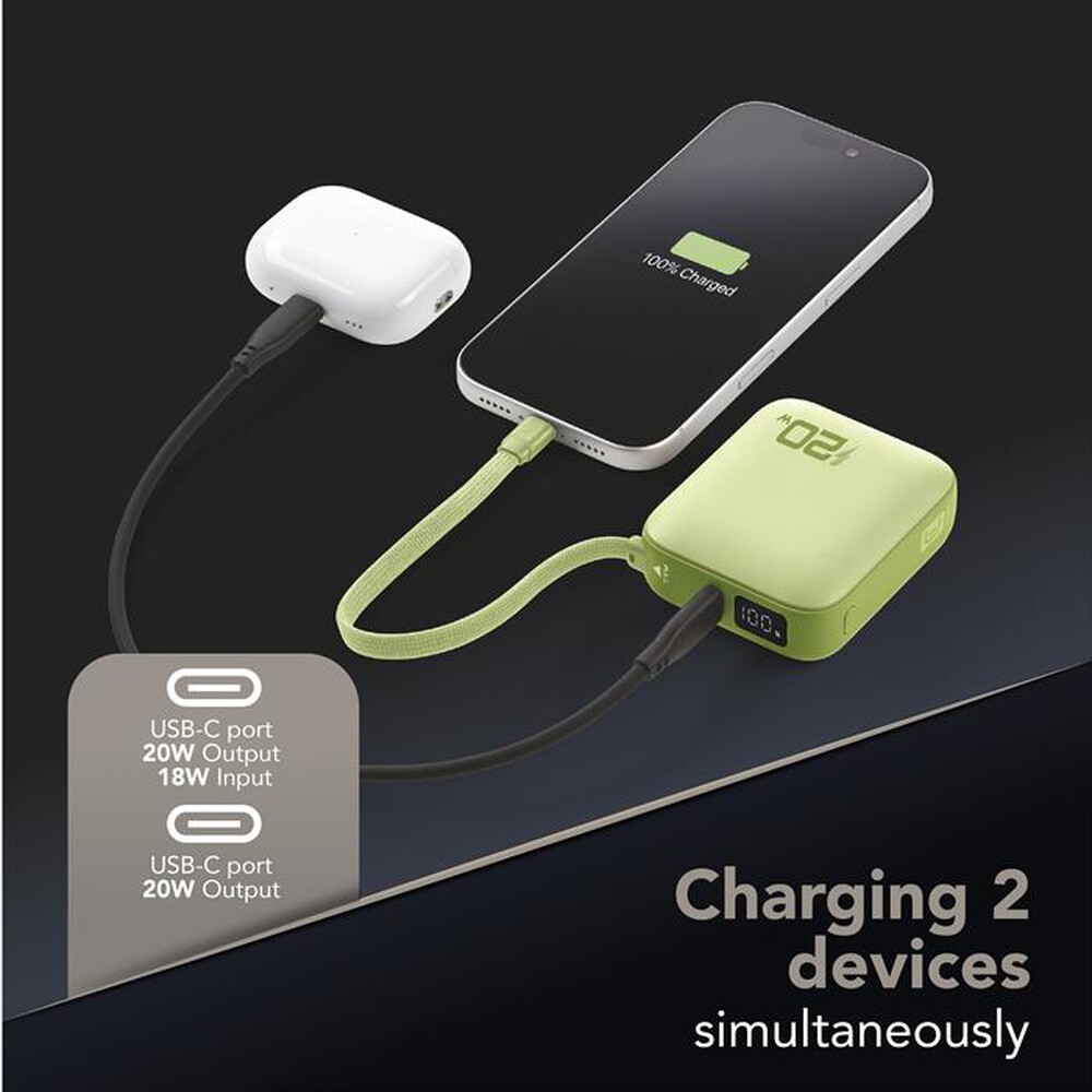 Immagine del prodotto CELLULARLINE - Power bank POCKET 10000 MAH 20W PORTA USB-C-Verde