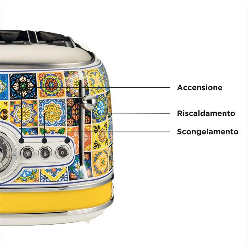 Immagine del prodotto ARIETE - 0156/0P Tostapane 4 fette Positano-Multicolour,Yellow
