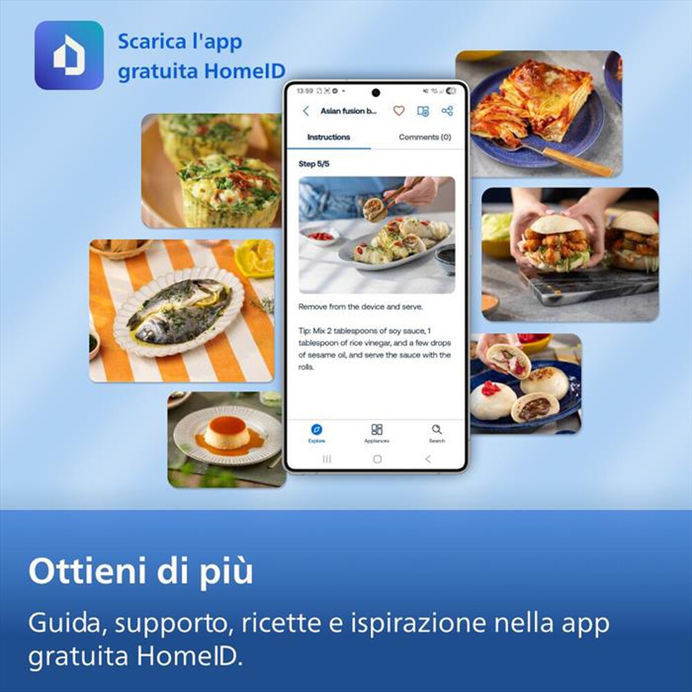 Immagine del prodotto PHILIPS - Friggitrice ad aria AIRFRYER Serie 5000 NA565/02-Inox
