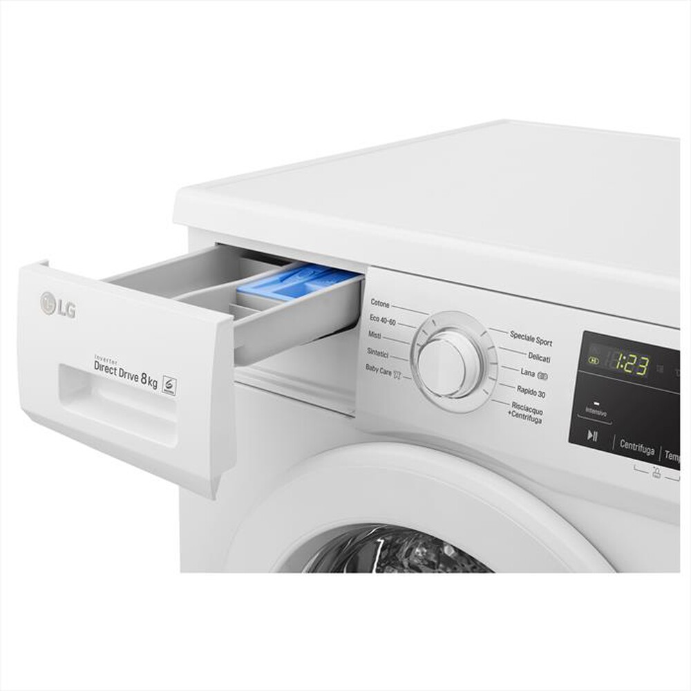 "LG - Lavatrice F4J3TN3WE 8 Kg Classe D-White"
