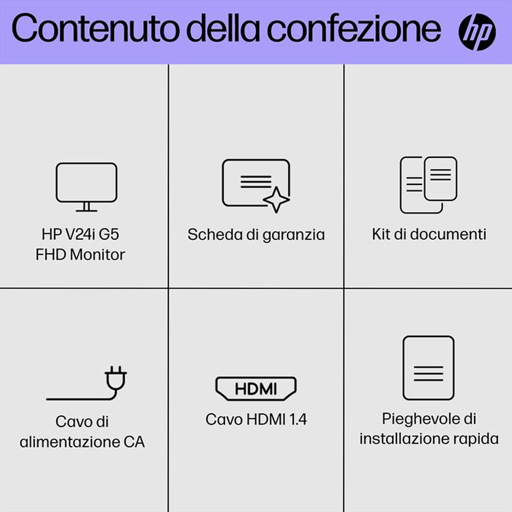 "HP - Monitor WLED FHD V24I G5-Nero"