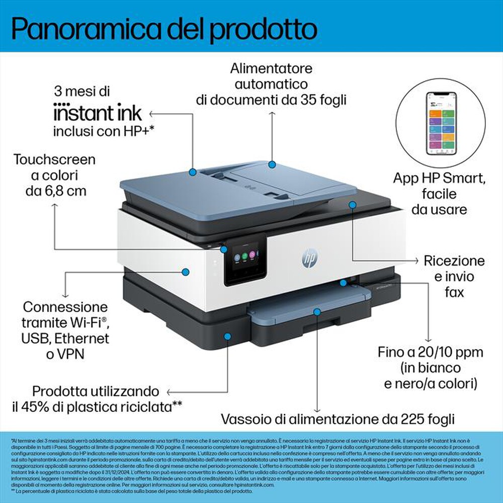 Immagine del prodotto HP - OFFICEJET 8125E 3 MESI DI INCHIOSTRO CON HP+-Blue