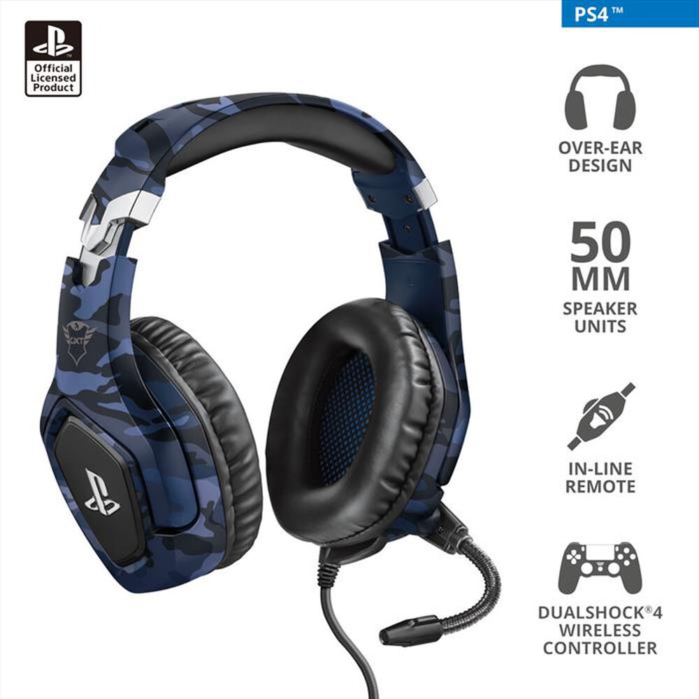 "TRUST - GXT 488 FORZE-B PS4 HEADSET-Blue Camouflage"
