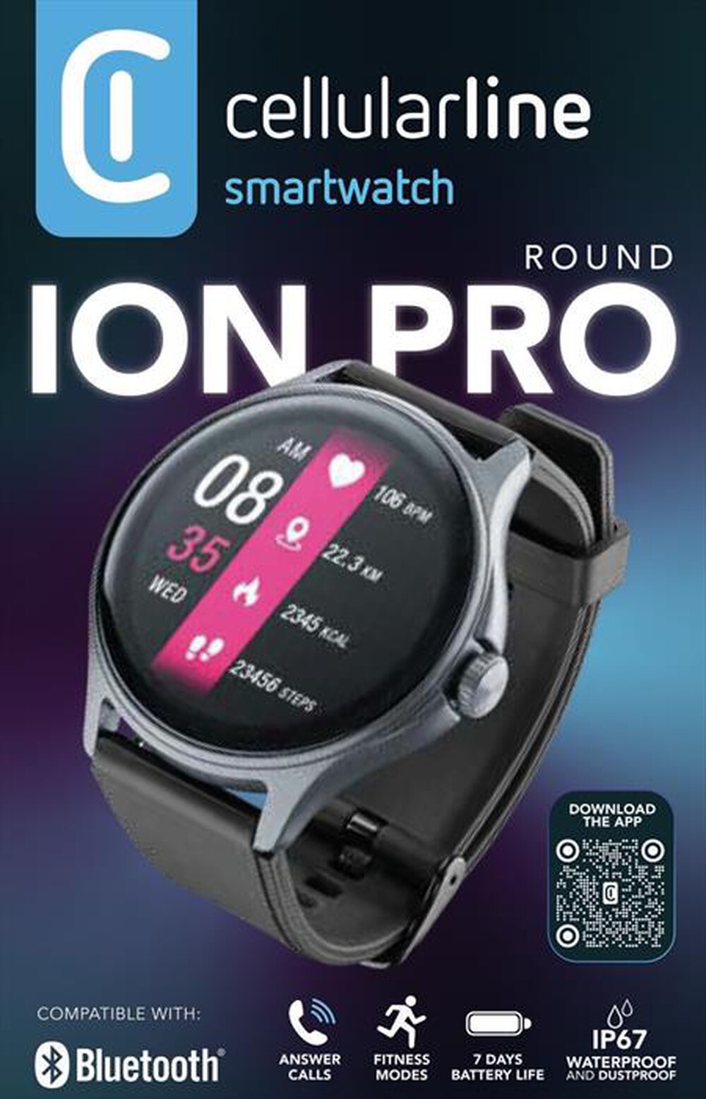 Immagine del prodotto CELLULARLINE - Smartwatch ION PRO ROUND-Nero