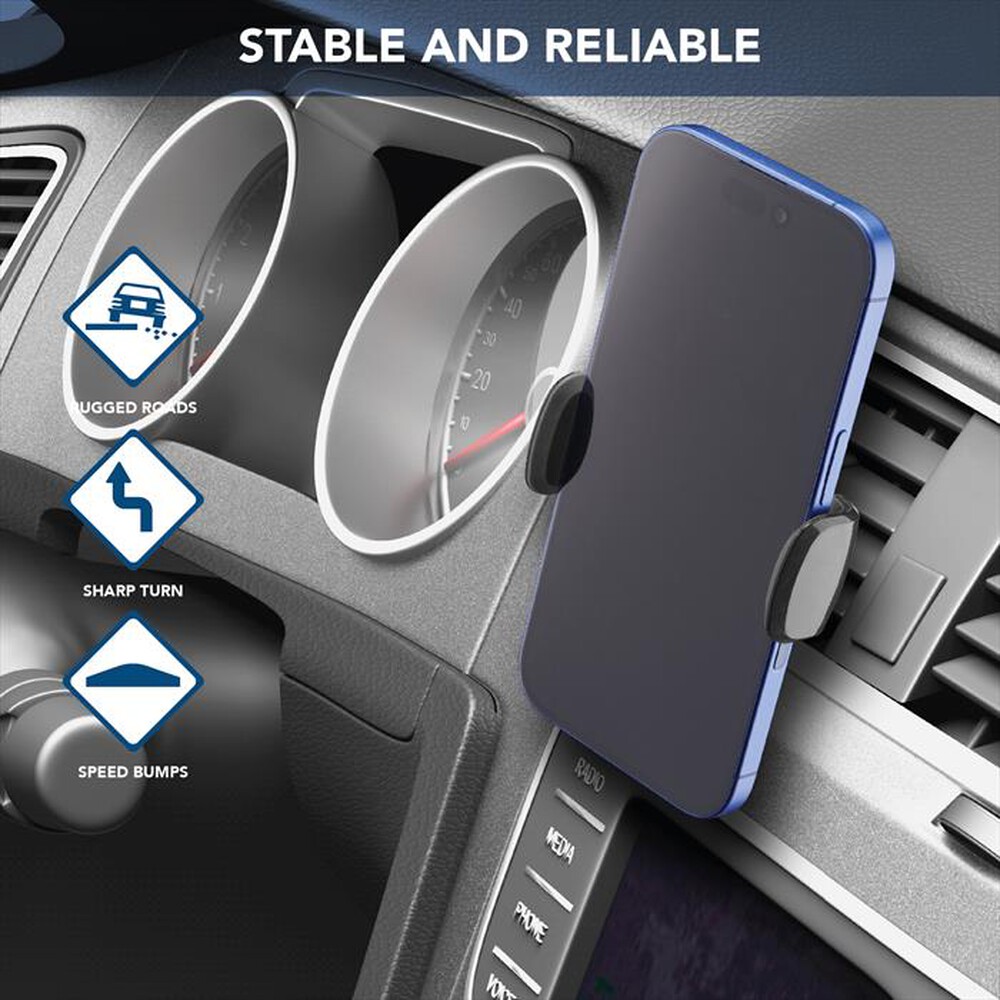 Immagine del prodotto CELLULARLINE - Supporto smartphone da auto SPIN AIR-Black