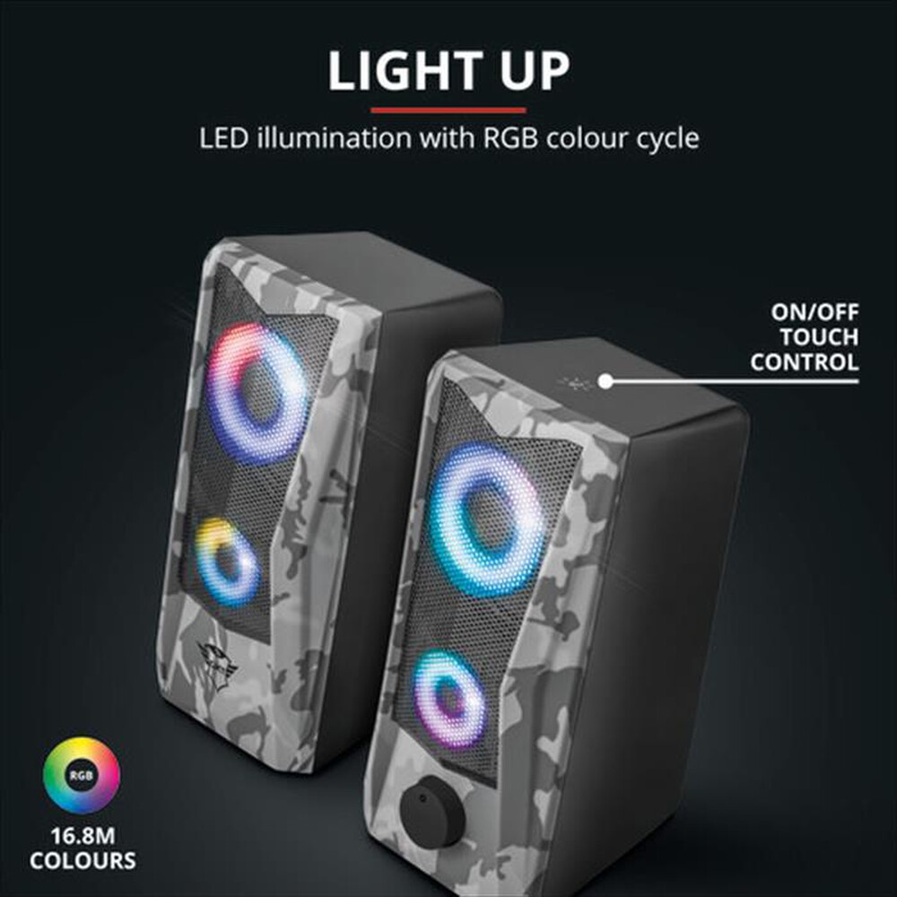 "TRUST - GXT 606 JAVV RGB 2.0 SPEAKER SET-Camouflage"