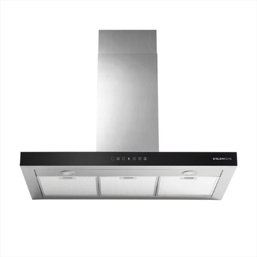 "GLEM GAS - Cappa a parete GHB990IXA Classe A-Nero / Acciaio Inox"