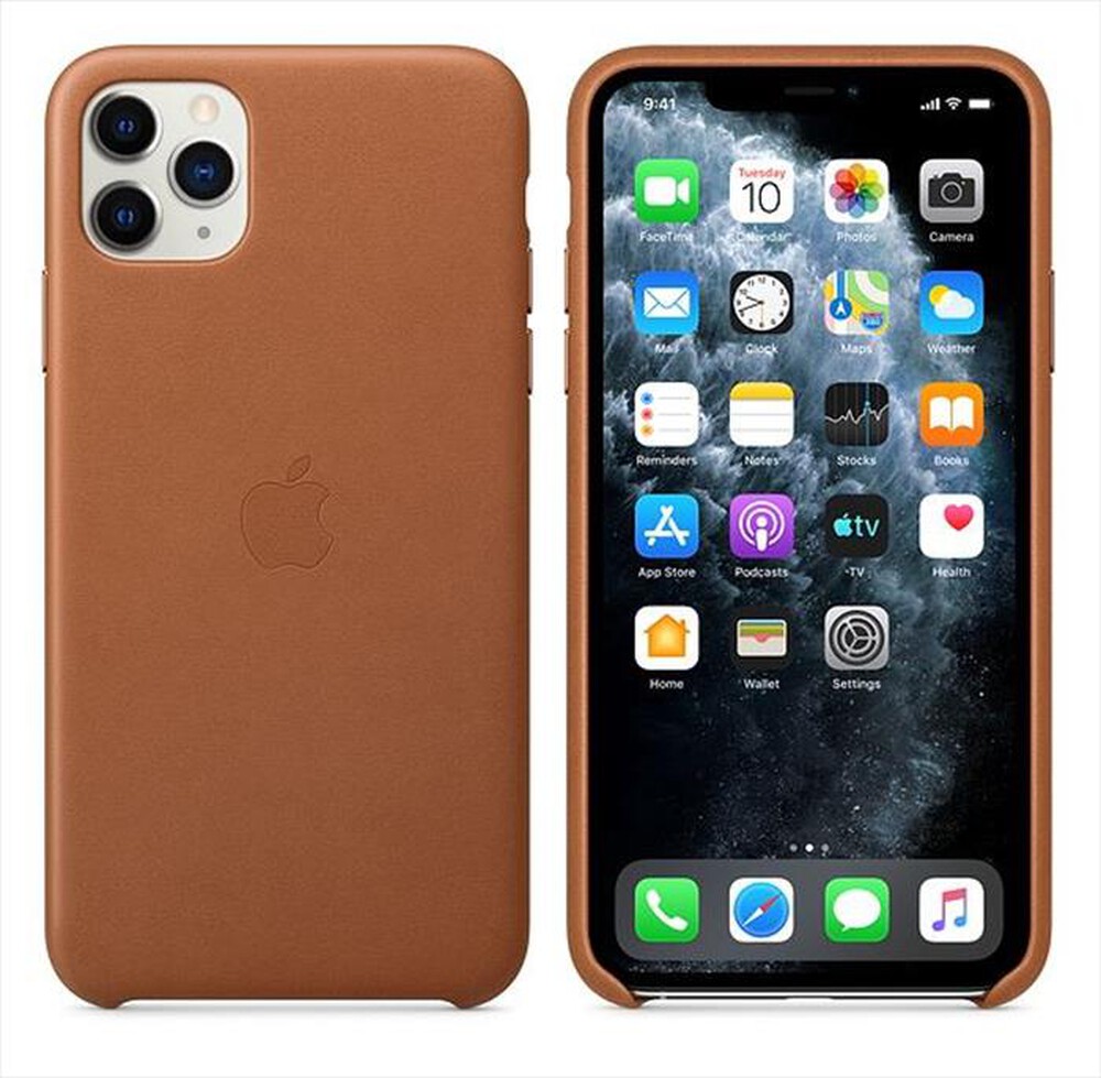 "APPLE - Custodia in pelle per iPhone 11 Pro Max-Saddle Brown"
