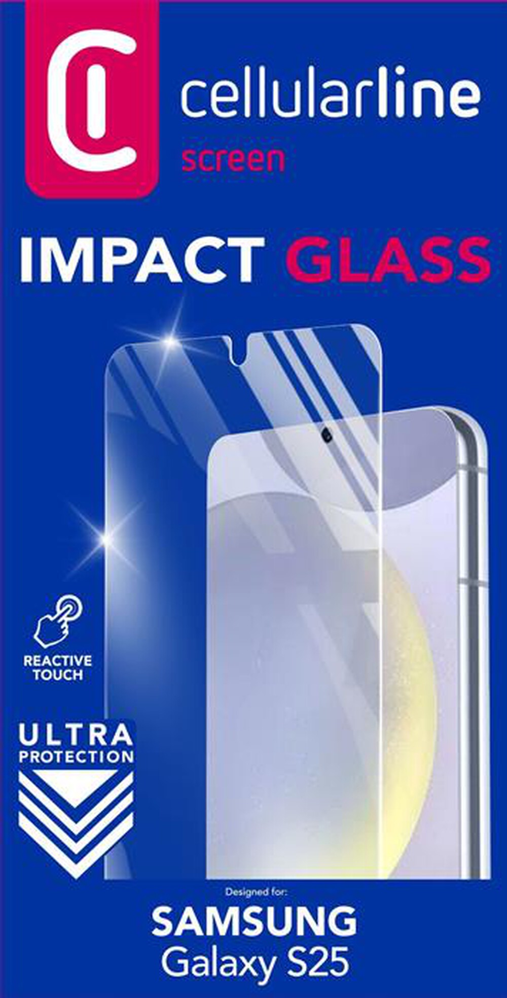 "CELLULARLINE - Vetro temperato sottile IMPACT GLASS - GALAXY S25-Transparent"