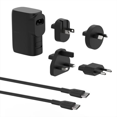 BELKIN - CARICABATTERIA DA MURO E DA VIAGGIO 25W + 5K PB-Nero