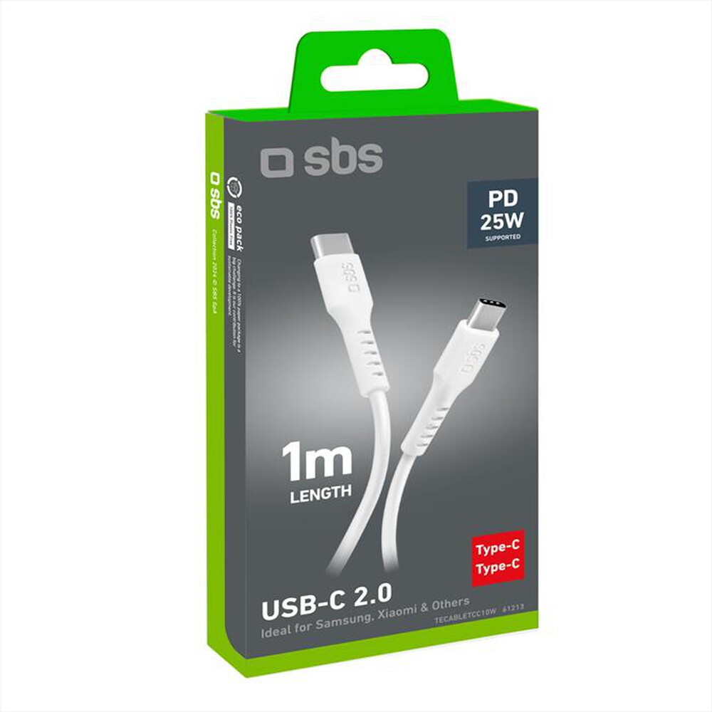 "SBS - Cavo USB-C a USB-C TECABLETCC10W-Bianco"