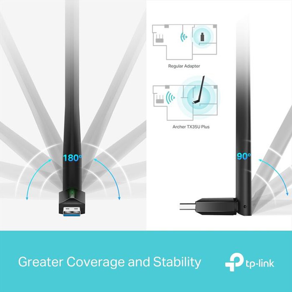 Immagine del prodotto TP-LINK - Adattatore USB Wi-Fi 6 AX1800 ARCHER TX35U PLUS-nero