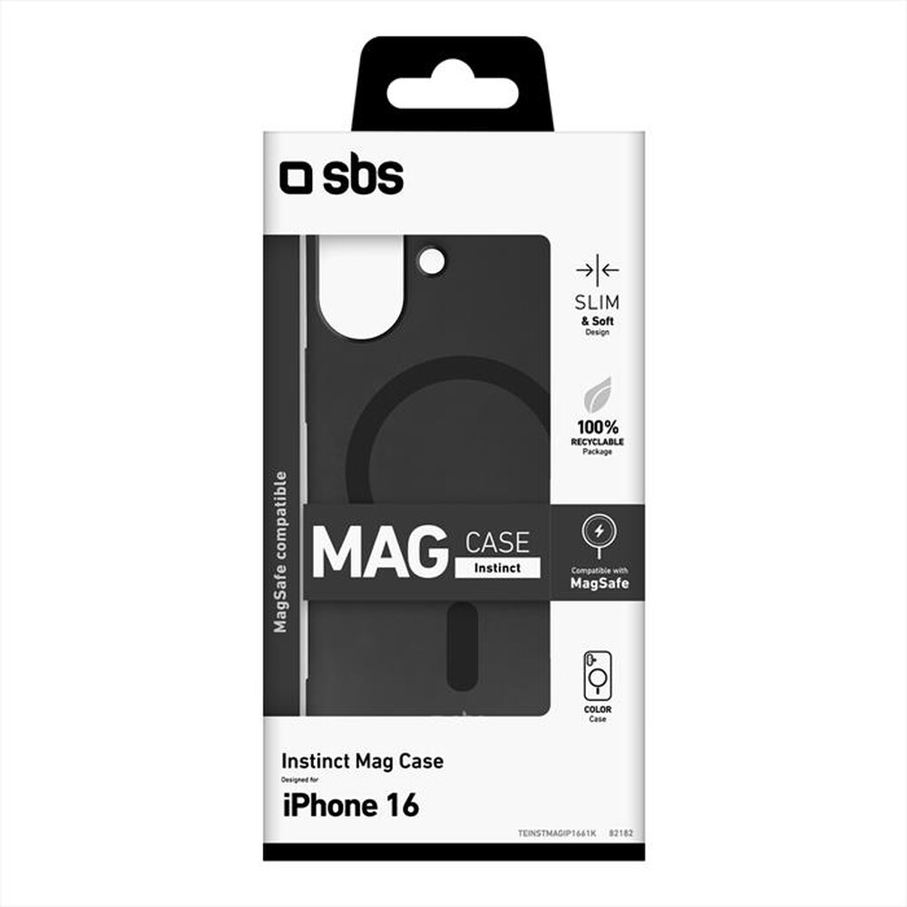 "SBS - Cover Instinct Mag iPhone 16 TEINSTMAGIP1661K-Nero"