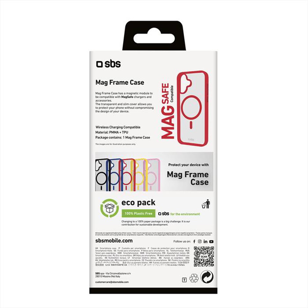 Immagine del prodotto SBS - Cover Mag Frame iPhone 16 TEMAGCOLIP1661R-Rosso