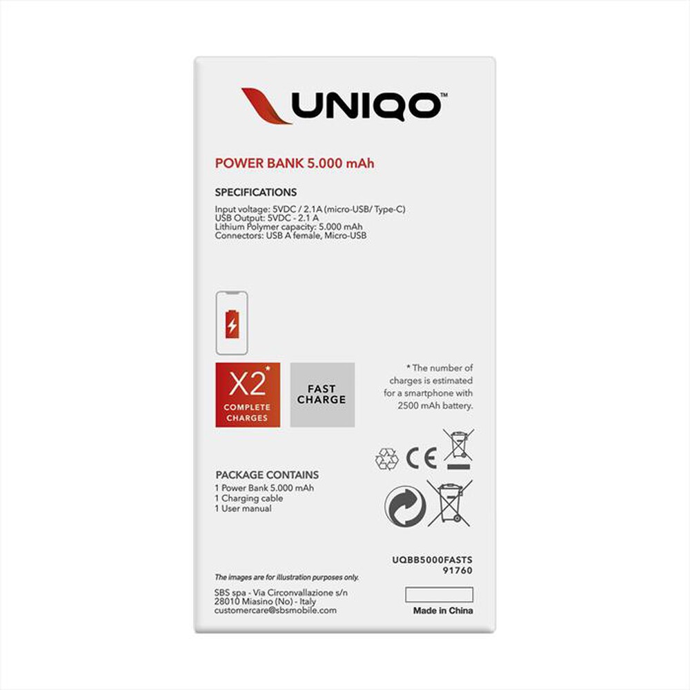"SBS - UQBB5000FASTS-Argento"