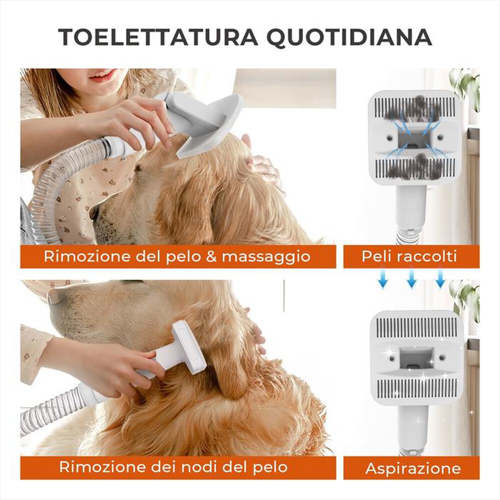 Immagine del prodotto CAREPET - Aspiratore e asciugatore PPET GROOMER 6-IN-1-BIANCO