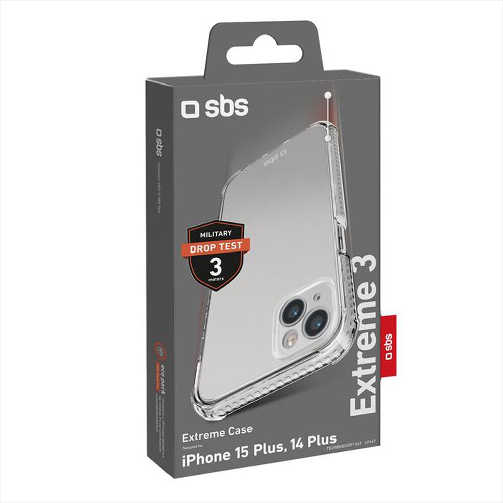 Immagine del prodotto SBS - Cover Extreme 3 TEUNBKEX3IP1567 iPhone 15 Plus-Trasparente