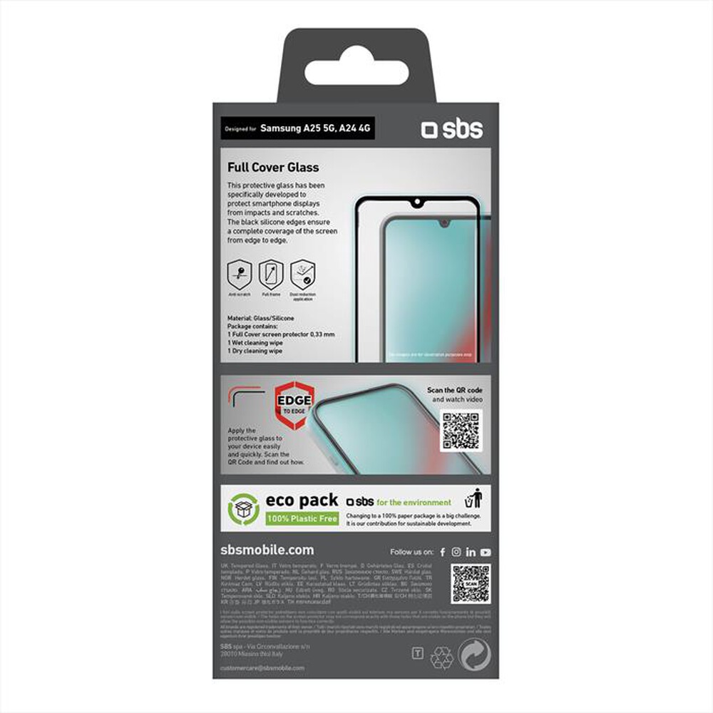 Immagine del prodotto SBS - Screen protector TESCRFCSAA25 Samsung A25/A24 4G-Nero