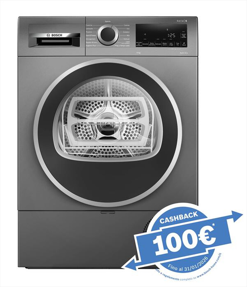 Immagine del prodotto BOSCH - Asciugatrice Serie 6 WQG243DRII 9Kg Classe C-Antracite