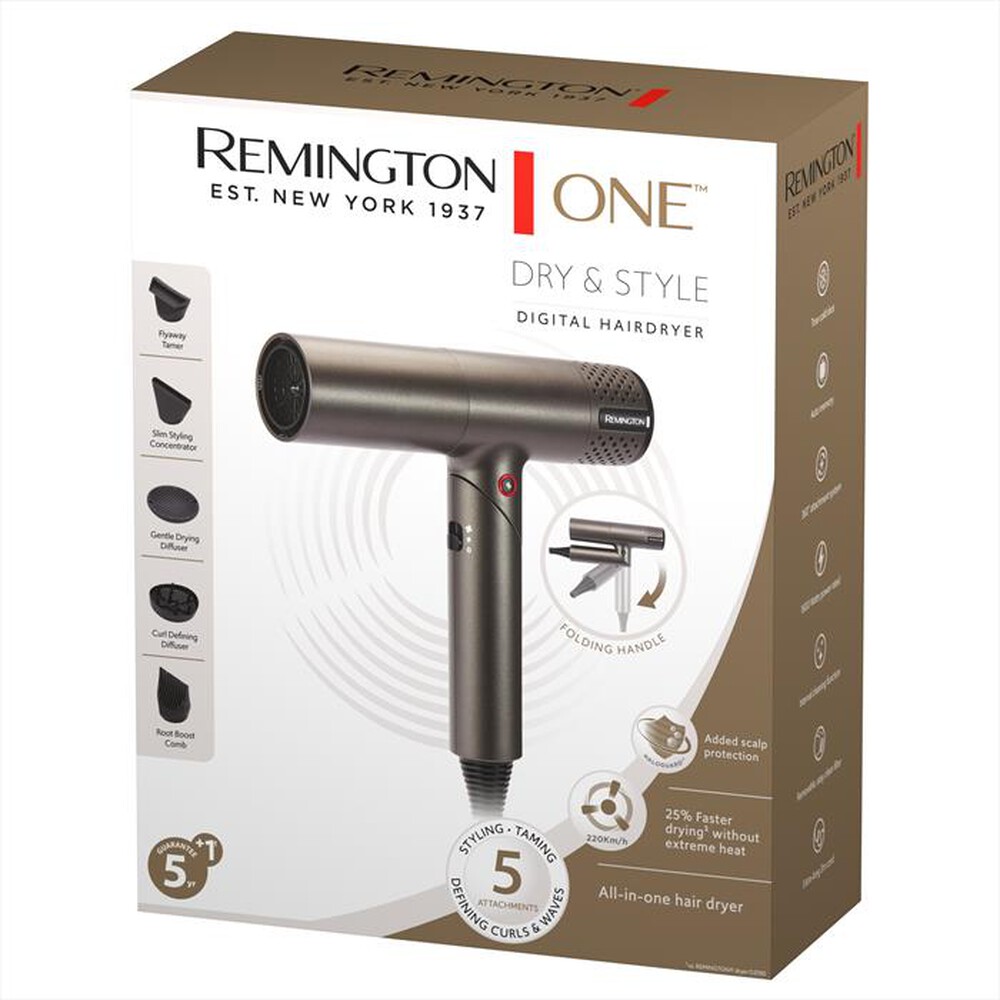 Immagine del prodotto REMINGTON - Asciugacapelli Digitale ONE Dry&Style EC6077-Grigio metallico
