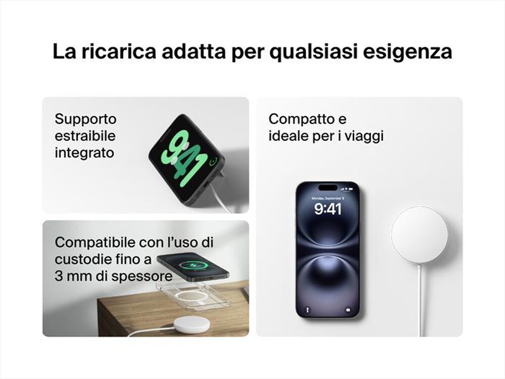 Immagine del prodotto BELKIN - TAPPETINO DI RICARICA WIRELESS MAGNETICA QI2 15W-Bianco
