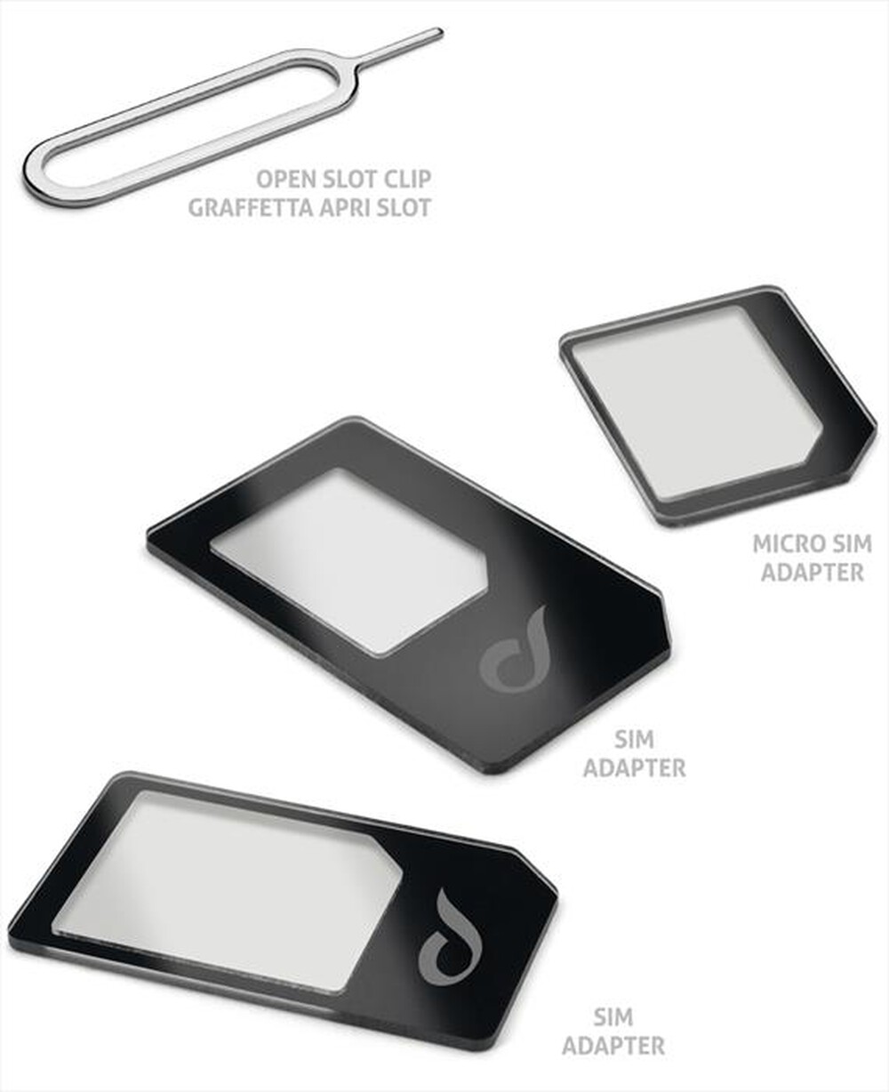 "CELLULARLINE - Kit Adattatori Sim-Nero"